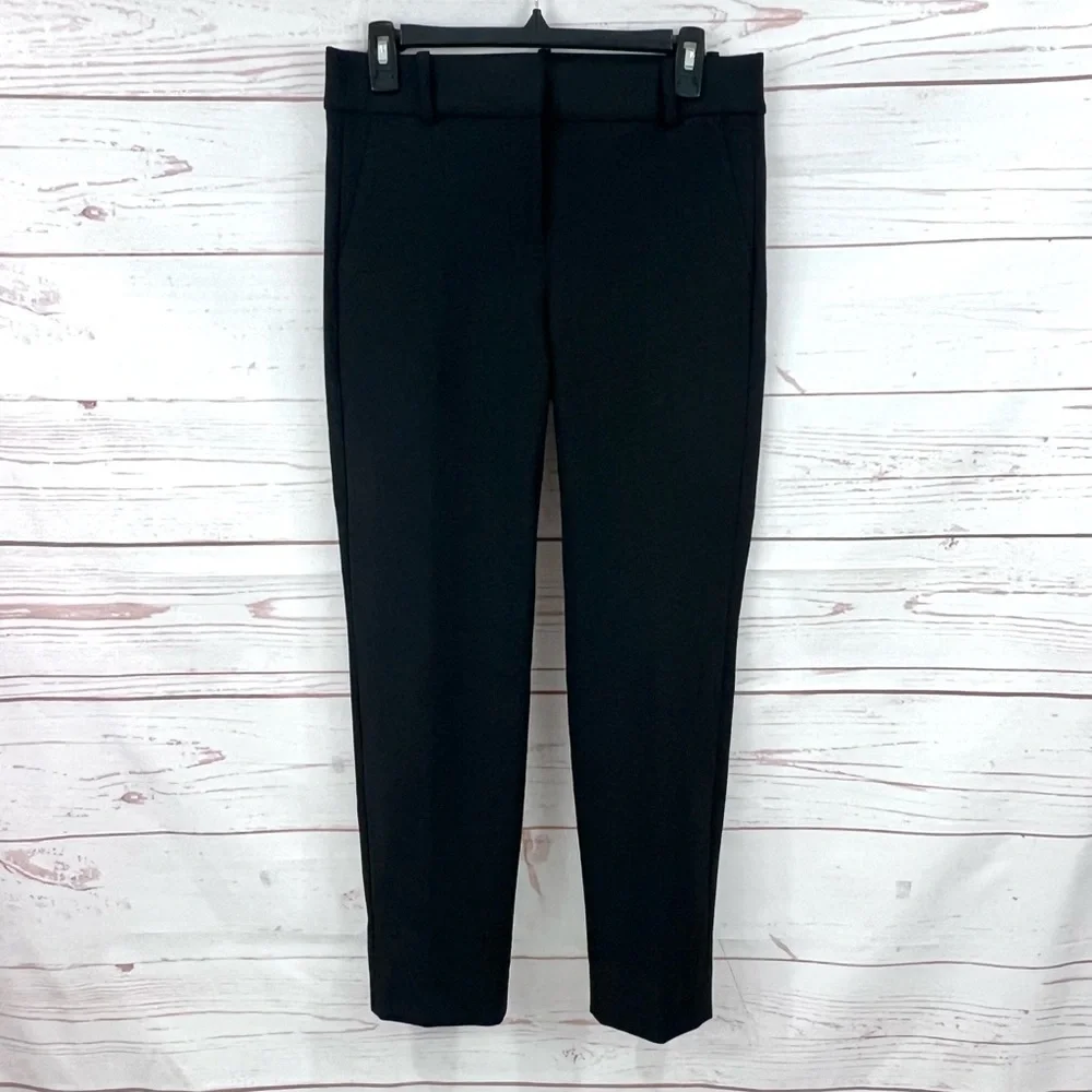 J.Crew Cameron High Rise Slim Ankle Trouser Pants in Four-Season Stretch Black